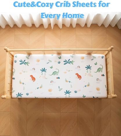 SDY Dinosaur Crib Sheets 2 Pack Soft Microfiber