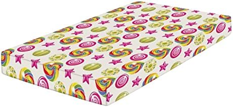 XISUNYA Decorative Crib Sheet Set 28x52x8 Rainbow Swirl Print