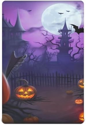 Jihqo Halloween Castle Pumpkins Crib Sheets Set
