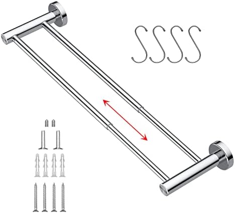 Adjustable Double Towel Bar Chrome 16-276 Inch