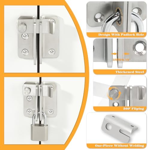Alise Flip Latch Gate Latches Set with Padlock