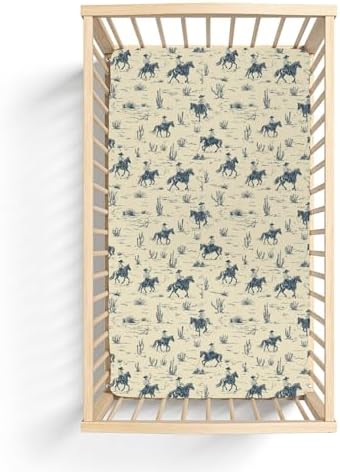Vintage Western Cowboy Crib Sheets 28x52