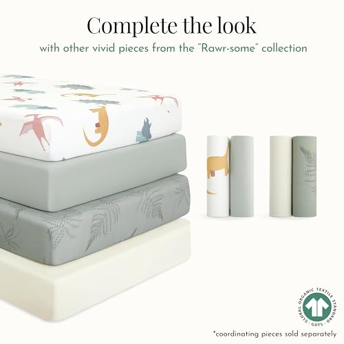 Evolur Rawrsome Light Crib Sheet Set 2 Pack