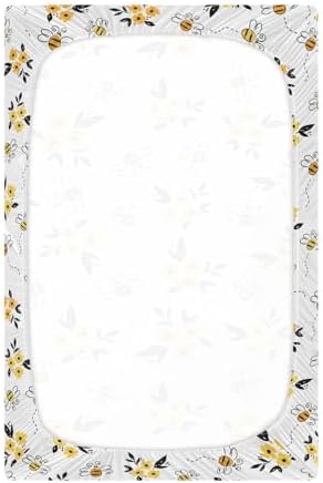 Gbjiemia Crib Sheets Bees and Flower for Boys Girls