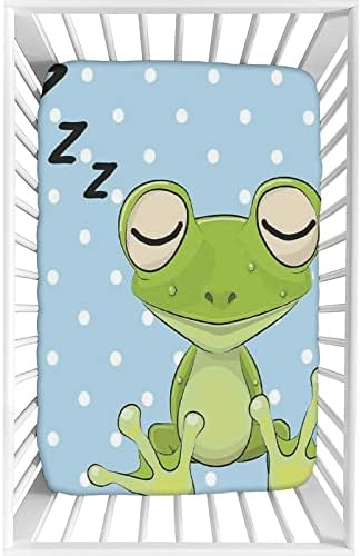 XISUNYA Decorative Crib Sheet Set 28x52x8 Sleeping Prince Frog Print
