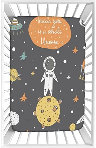 XISUNYA Decorative Crib Sheet 28x52 Outer Space Microfiber Set