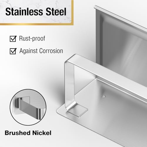 HITSLAM Brushed Nickel Toilet Paper Holder with Phone Shelf