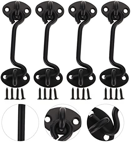 4 Sets Stainless Steel Gate Latch Safety Stopper with Mounting Screws