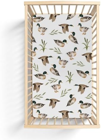 Wild Duck Pattern Crib Sheets 28x52 Fitted Baby Mattress Cover