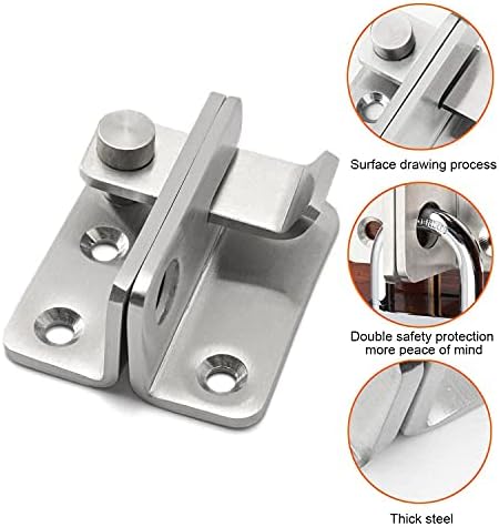 HLOMVE Gate Latch Lock with Padlock Hole - Small Size