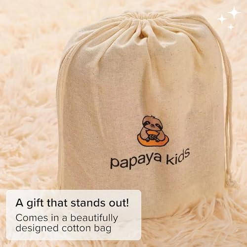 Papaya Kids Muslin Swaddle Blanket 2-Pack - Bamboo Viscose Cotton Soft and Breathable