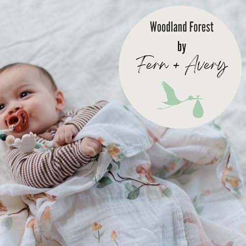 Fern Avery Organic Swaddle Blanket - Woodland Theme for Baby