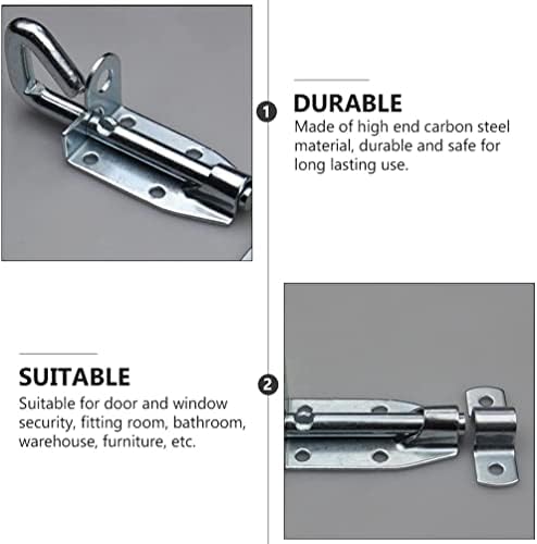 VOIV Gate Bolt with Slide Lock Hasp 2 Sets Stainless Steel Security Latch