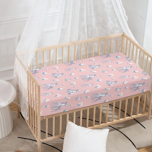 Winpema Cute Vintage Fawn Fitted Crib Sheet