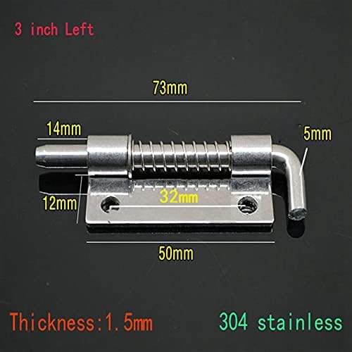 SHAUNI Door Bolt 35 Inch Left Silver Latch