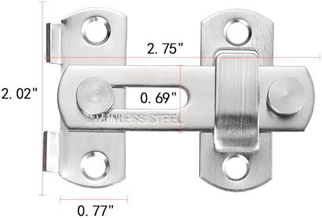 8 Packs Barn Door Latches Brushed Nickel Stainless Steel Gate Latch