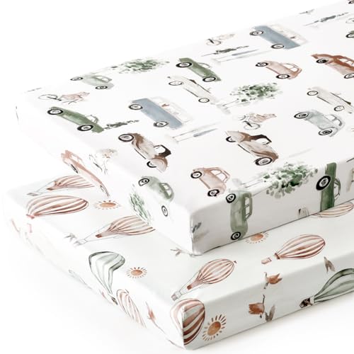 GRSSDER Pack n Play Sheets 2 Pack 38x24x6 Universal Fit