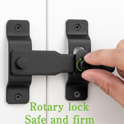 Wocoe 3-Pack Barn Door Latch - Matte Black Stainless Steel