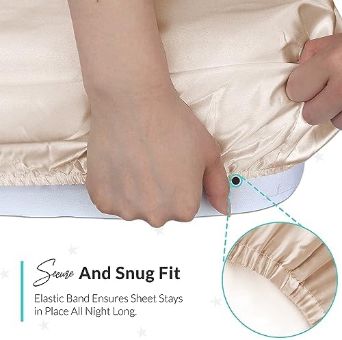 Dreamy Sheets Baby Crib Mattress Sheet - Silky Breathable Beige