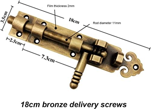 SHAUNI Antique Brass Door Slide Bolt Lock Set