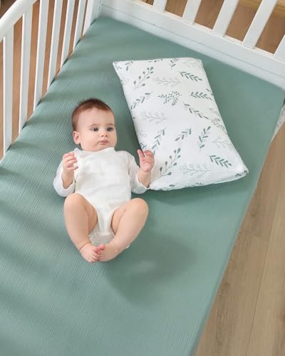 JELLYMONI Soft Muslin Crib Sheets 2 Pack