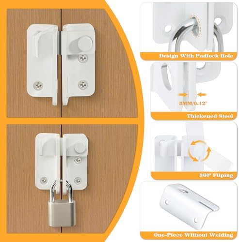 Alise Flip Latch Gate Latch with White Finish MS3006R-W 1