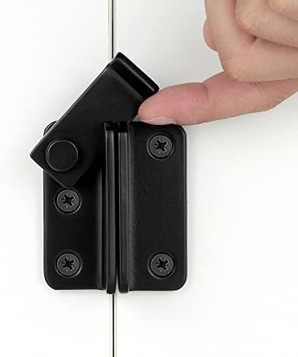 INIRET 2 Packs Flip Latches Black Stainless Steel Heavy Duty Barn Gate Lock