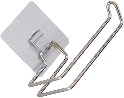 1pc Wall Mounted Roll Holder Chrome Stainless Steel Bathroom Storage Stand