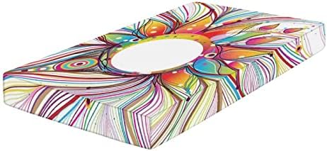 XISUNYA Microfiber Crib Sheet Set Smoky Wavy Floral Design 28x52x8