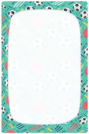 MNSRUU Crib Sheets for Boys Girls with Soccer Balls Design