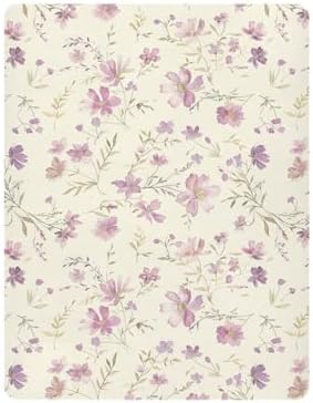 Gbjiemia Sweet Flower Crib Sheets 39x27x5in