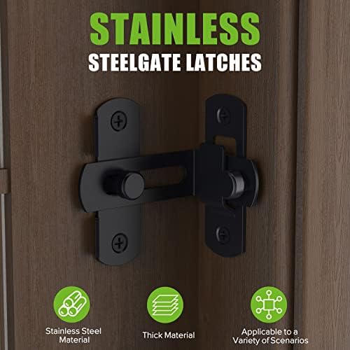 Mbotnee 90 Degree Barn Door Lock 2pcs Black