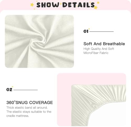 Ivory 39x27 Crib Sheets Ultra Soft Fitted Toddler Sheet