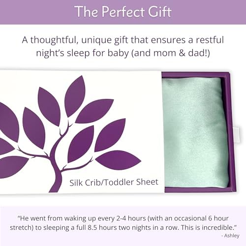 Mulberry Park Fitted Silk Crib Sheet - 19 Momme Pure Silk for Baby