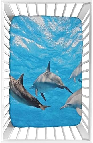 XISUNYA Dolphin Crib Sheet Set 28x52x8 Microfiber Sheets