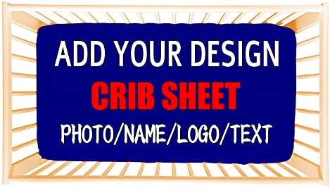 Personalized Dark Blue Crib Sheets with Name Photo