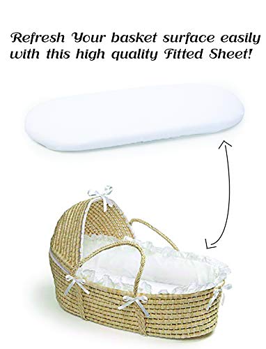 Moses Basket Sheet - 100 Jersey Cotton 13 x 17