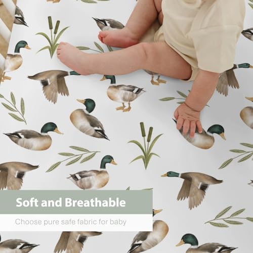 Wild Duck Pattern Crib Sheets 28x52 Fitted Baby Mattress Cover