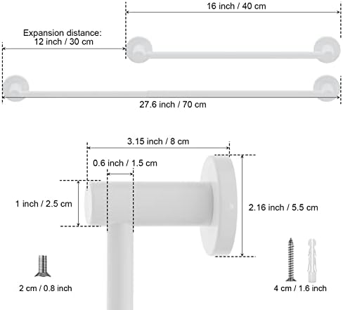 ZUEXT Adjustable Towel Bar 16-276 Inch Oil Rubbed White