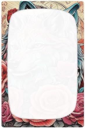 Wolf Rose Crib Sheets Pack N Play 39x27