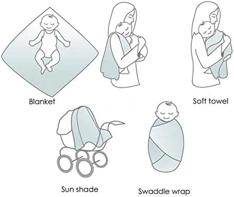 Floral Bear Muslin Swaddle Blanket 43X45 for Baby Boys Girls Toddlers