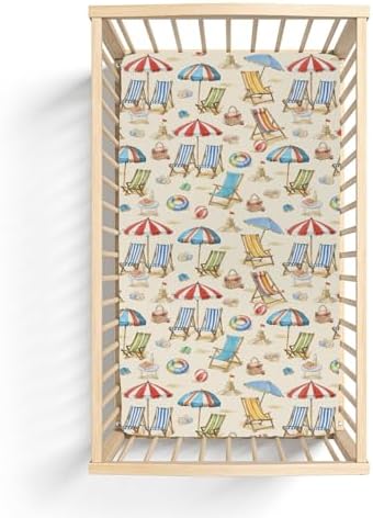 Summer Beach Baby Crib Sheets 52x28 Fitted Set