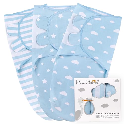 Mama Cheetah Organic Swaddle Sack 3-Pack Blue