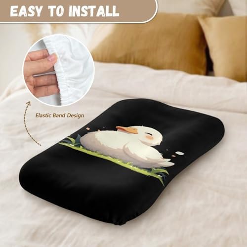 Daulesho White Duck Stretchy Crib Sheet for Baby