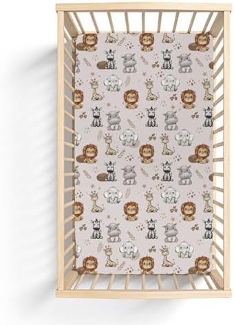 African Safari Animals Crib Sheets for Boy Girl 52x28
