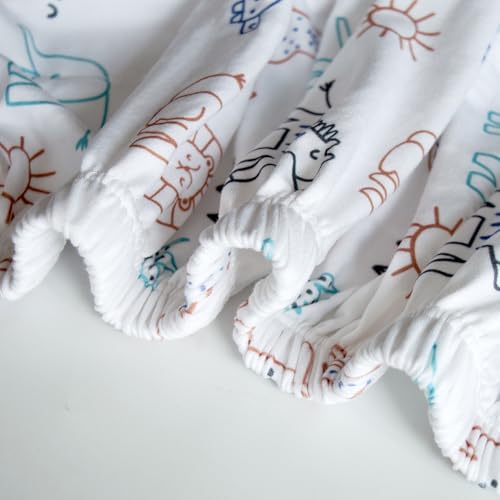 Dormlony Stretchy Fitted Crib Sheets 4 Pack Animals