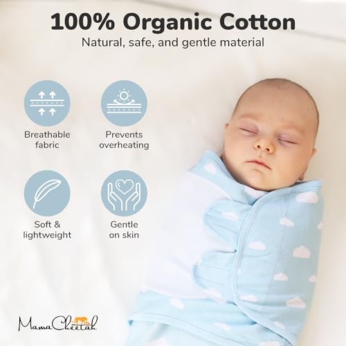 Mama Cheetah Organic Swaddle Sack 3-Pack Blue