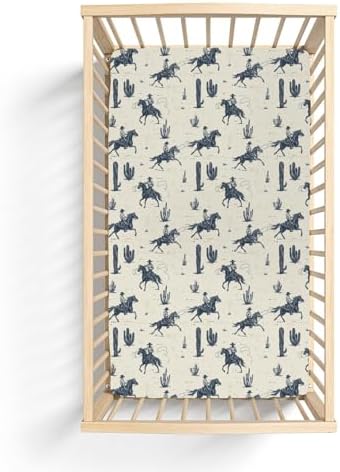 Vintage Western Cowboys Crib Sheets 52x28