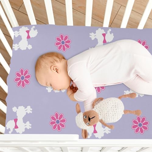 Gbjiemia Crib Sheets Poodle Pattern for Boys Girls