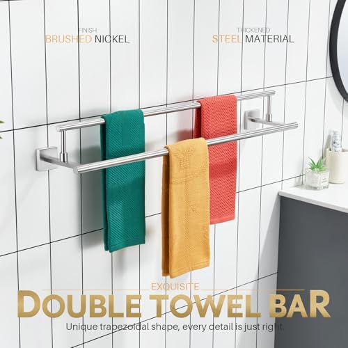 KOKOSIRI 32-Inch Double Towel Bar Brushed Nickel